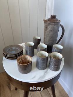 Vintage Coffee Set 6 Cup Mid Century Prima Pottery Folkestone Marc Goldberger
