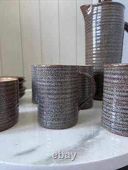 Vintage Coffee Set 6 Cup Mid Century Prima Pottery Folkestone Marc Goldberger