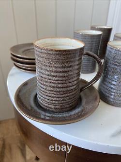 Vintage Coffee Set 6 Cup Mid Century Prima Pottery Folkestone Marc Goldberger