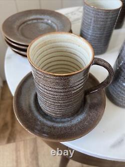 Vintage Coffee Set 6 Cup Mid Century Prima Pottery Folkestone Marc Goldberger