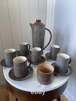 Vintage Coffee Set 6 Cup Mid Century Prima Pottery Folkestone Marc Goldberger