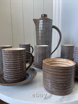 Vintage Coffee Set 6 Cup Mid Century Prima Pottery Folkestone Marc Goldberger