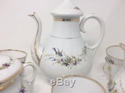 Vintage Coffee Set Fine China Handpainted Bird and Nest Motif German 29 pieces