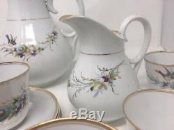 Vintage Coffee Set Fine China Handpainted Bird and Nest Motif German 29 pieces