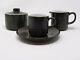 Vintage Coffee Set Flint Stone Pottery Japan Service For 8 With Creamer & Sugar
