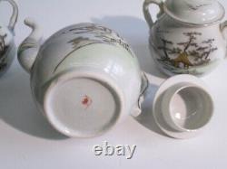 Vintage Coffee Set Oriental Porcelain x6 Japan Era XX Century