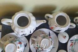 Vintage Coffee Tea Set Lomonosov Cute Heartwarming 5/13 Hand Painted Gilding 60s