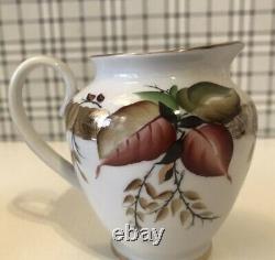 Vintage Coffee Tea Set Lomonosov Porcelain Golden Fall Rare Hand-Painted 60s