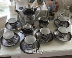 Vintage Complete Imperial White Dragon Coffee Set. Ship Worldwide