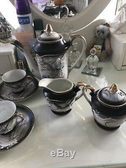 Vintage Complete Imperial White Dragon Coffee Set. Ship Worldwide