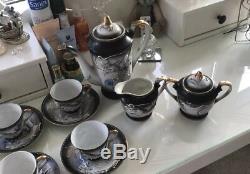 Vintage Complete Imperial White Dragon Coffee Set. Ship Worldwide