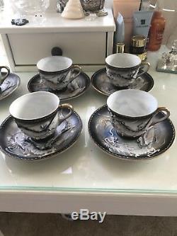 Vintage Complete Imperial White Dragon Coffee Set. Ship Worldwide