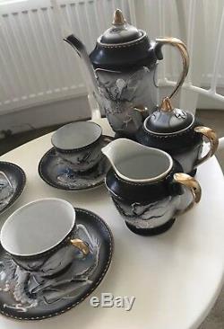 Vintage Complete Imperial White Dragon Coffee Set. Ship Worldwide