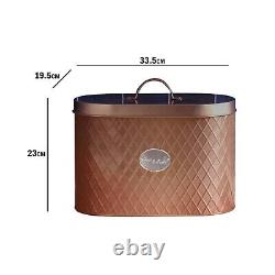 Vintage Copper 5pcs Kitchen Storage Set Bread Bin Tea Sugar Coffee Biscuit Tins