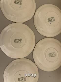 Vintage Coronet Ware Parrott & Co England Coffee Set 5 Cups Pagoda Chinoiserie