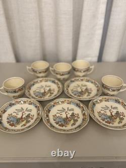 Vintage Coronet Ware Parrott & Co England Coffee Set 5 Cups Pagoda Chinoiserie Vintage Coronet Ware Parrott & Co England Coffee Set 5 Cups Pagoda Chinoiserie