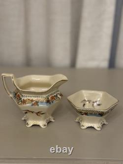 Vintage Coronet Ware Parrott & Co England Coffee Set 5 Cups Pagoda Chinoiserie