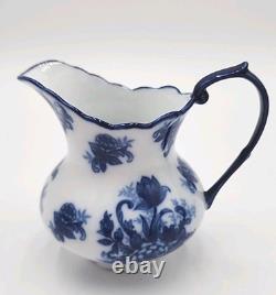 Vintage Cracker Barrel Blue & White Porcelain 9 Piece Tea/Coffee Set Flow Blue