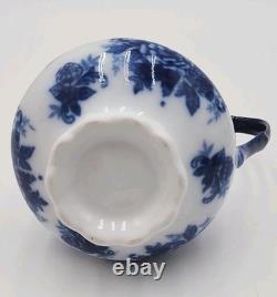 Vintage Cracker Barrel Blue & White Porcelain 9 Piece Tea/Coffee Set Flow Blue