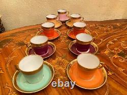 Vintage Danish 9 cups 9 Saucers Royal Copenhagen Coffee Set