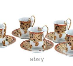 Vintage Demitasse Cups Saucers Tea Coffee Boxed Gift Set Ornate Gold Butterfly