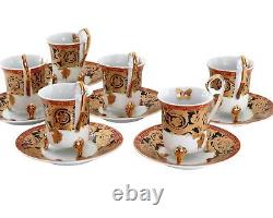 Vintage Demitasse Cups Saucers Tea Coffee Boxed Gift Set Ornate Gold Butterfly