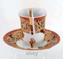 Vintage Demitasse Cups Saucers Tea Coffee Boxed Gift Set Ornate Gold Butterfly