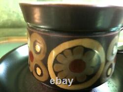 Vintage Denby 70' Arabesque Pamberton Coffee/ Tea Set of 6 cups and Saucers 12 p