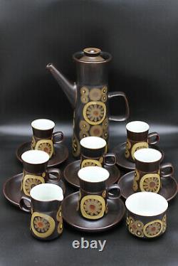 Vintage Denby Arabesque 15 Piece Coffee Set c1970s