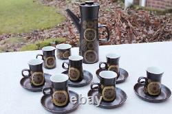 Vintage Denby Arabesque 15 Piece Coffee Set c1970s