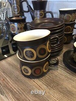 Vintage Denby Arabesque Coffee Set, Plates Mugs Teapot 78 Items Stonewear
