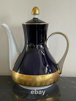 Vintage Echt Weimar Cobalt Blue and Gold Harmonie Pattern 7326 Coffee Set