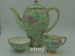 Vintage Empire Chintz Lilac Time Teapot/Coffee Pot Tea Set Sugar Bowl Creamer