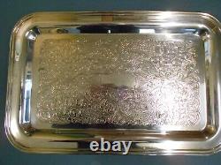 Vintage Epns Silver Plate Coffee Set With Tray Sugar Tongs