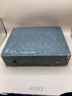 Vintage F. D & Co Turquoise Coffee / Tea Set in Shagreen Box Silver Spoons 1900s