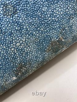 Vintage F. D & Co Turquoise Coffee / Tea Set in Shagreen Box Silver Spoons 1900s