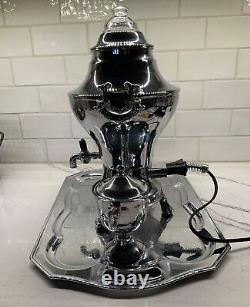 Vintage Fancy Coffee Pot Set with Tray 5 Pieces With Cord Works Well