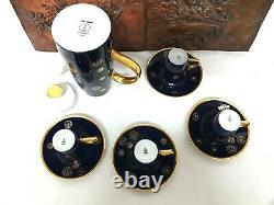 Vintage Fine China Lichte Echt Kobalt Germany Cobalt Blue Gold Coffee Set