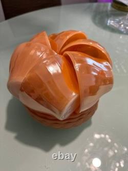 Vintage Fire-King Lustre / Anchor Hocking Suburbia Peach Lustre Coffee Set 6