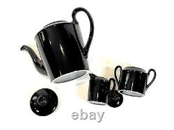 Vintage Fitz & Floyd Coffee Service 6 Cup Total Black Japan MCM Rare