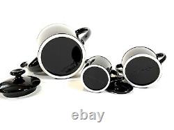 Vintage Fitz & Floyd Coffee Service 6 Cup Total Black Japan MCM Rare