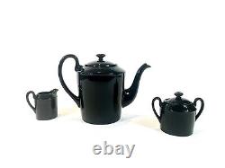 Vintage Fitz & Floyd Coffee Service 6 Cup Total Black Japan MCM Rare