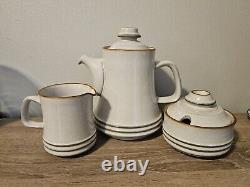 Vintage Fjord Denby Coffee / Teapot and Creamer Set Stoneware Made in England