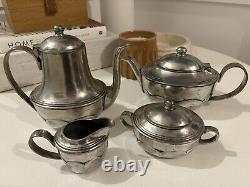Vintage Four Piece VALPELTRO ARTALE Italian Pewter Tea & Coffee Set