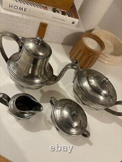Vintage Four Piece VALPELTRO ARTALE Italian Pewter Tea & Coffee Set