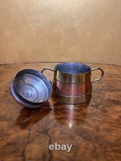 Vintage Four Piece Vebelux Copper & Hammered Brass Coffee Set