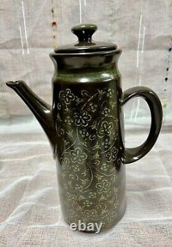 Vintage Franciscan Earthenware Coffee Pot Serving Set With Lucite Grapes 12pc