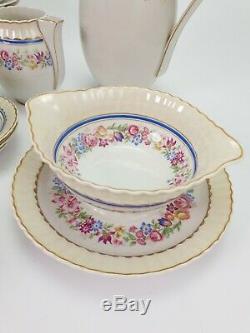 Vintage French Limoges Porcelain Coffee Set and Plates L Bernardaud & Co B & Co