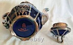 Vintage Friedrich Deusch silver overlay Western Germany Porcelain Coffee Pot Set