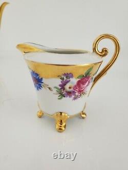 Vintage GOLDEN FLOWERS 3 Pcs Coffee / Teapot Set Made in Western Germany